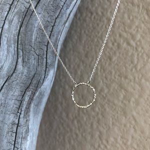 Delicate silver circle necklace